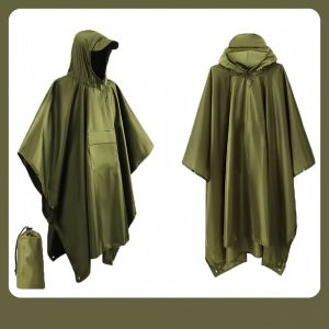 BESTOUR Hooded Sleeve Outdoor Raincoat Waterproof 3 in 1 Rain Poncho Multifunction Outdoor Rainwear Hiking Travel