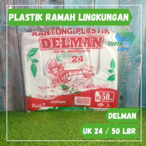 Kantong / Kresek Plastik Ramah Lingkungan Delman isi 50 Lembar -uk 24