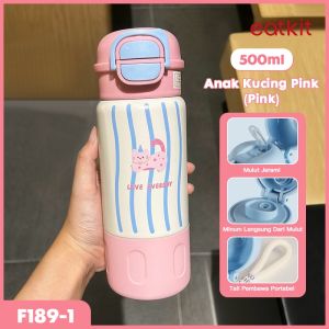 Eatkit Tumbler Stainless Steel 500ml Termos Vacum Botol Minum Dengan Sedotan Tahan Panas & Dingin