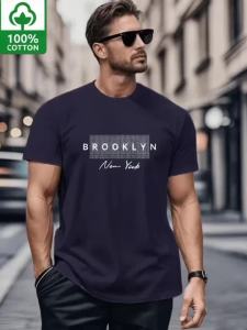 Brooklyn Grid  T-Shirt a Versatile Casual Base Layer Comfortable Sports Top.