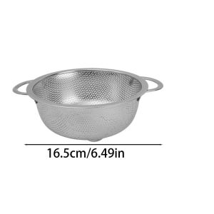 Large Size Stainless Steel Strainer with Handles / Fruit Rice Vegetable Washing Basket / Quick Drainage Colander Kitchen Supplies