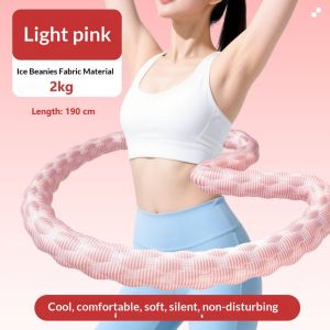 【NEW】Weighted Soft Hula Hoop Cooling Ice Silk Waist Trimmer Fat Burning Slimming Fitness Hoop Kain Sejuk Buluh Bidai hula hoop