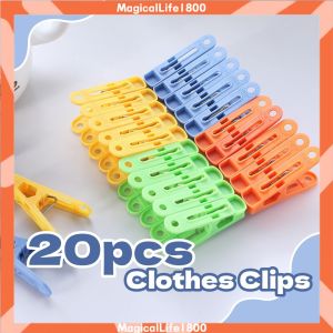 (20 PCS) Colorful Clothes Clip Plastic Pegs Drying Clip Hanging Pin Plastic Clothespins Light Duty Laundry Cloth Peg