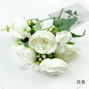 Artificial Flower Rose Peony Hydrangea Fake Flower DIY Party Home Wedding Decor Valentines Flower Bouquet