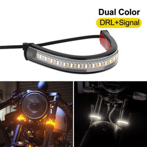 💞【Special price】💖Muya LED Motorcycle Turn Signal Light DRL Moto Flasher Ring Fork Strip Lamp