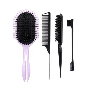 4pieces Hair Brush SetRatted Tail CombEdge Hair Brush Teasing Comb Airs Cushion Massage Comb for Women and Men Gifts