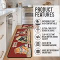 Fat Chef Rugs Cat Kitchen Mats for Floor 2 Piece, Anti Fatigue Floor Mat for Kitchen, Kitchen Floor Mats for in Front of Sink and Cute Kitchen Matt for Standing for Kitchen Decor 17"X30"+17"X47". 