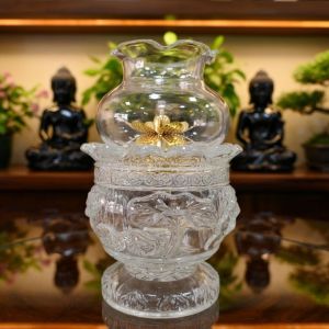 Đèn Lưu Ly Đèn Dầu Thờ Cúng Đèn Đặt Bàn Thờ Thần Tài Chất Liệu Thủy Tinh Cao Cấp ( Đèn 039 )