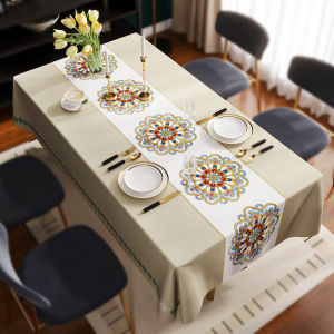 Pvc Tablecloth Oil Proof Waterproof Scratch Resistant Cover Outdoor Dining Table Cloths 4/6 seater