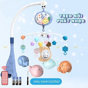 Đồ Chơi Treo Nôi Cũi Cho Bé  Ayurby Phát Nhạc Xoay 360 Có Đèn Ngủ Chiếu Trăng Sao DC310