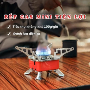 Bếp Gas Mini Du Lịch Gấp Gọn 2800W – Bếp Ga Cắm Trại Picnic Nhỏ Gọn Có Nút Đánh Lửa