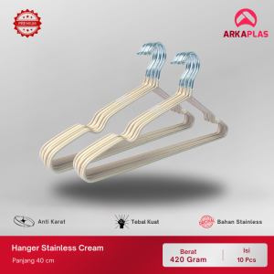ARKAPLAS Hanger Stainless Steel Isi 10 Pcs