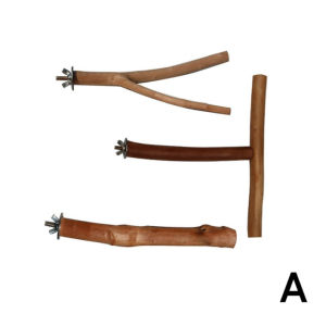 🇸🇬 Bird Perch Natural Wood Stand Parrot Toy Branch Platform with Paw Grinding Stick - Combo Playset