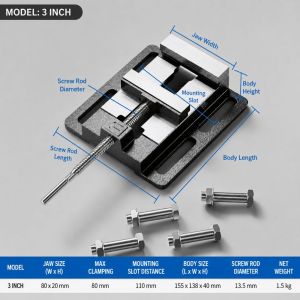 3-6inch Drill Press Vise Precision  Mini Vise Hardware Tool Stable Design Wear Resistant