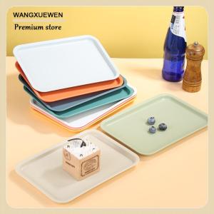 [COD] Rectangular Pallet Nordic Plastic Food Serving Tray Multiple Colors Storage Tray Household Kitchen Fruit Dessert Tray