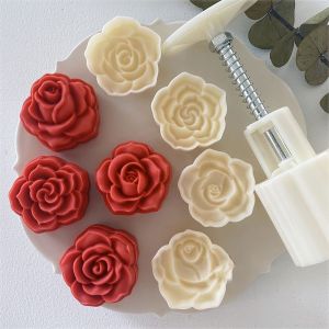 UDIEOA Cookie 5Pcs/Set Rose Shape Cake Decoration Pastry Dessert Valentines Day Mooncake Mold Pastry Mould Baking Tool Cookie Mould