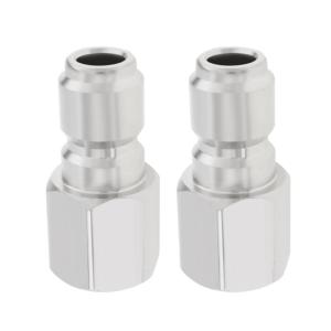 2pcs Steel Quick Connection Fittings 3/8 Inch Female NPT Coupler High Pressure Washer Connectors for Pressure Washers