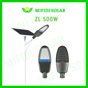Đèn năng lượng mặt trời 500W cao cấp dòng công trình  sáng trên 12h chính hãng Mifidi Solar tấm pin Mono siêu lớn - BH VIP 2 năm miễn phí tận nhà