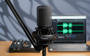 MAONO PM500 XLR Condenser Microphone with 34mm Large Diaphragm Professional Cardioid Studio Mic for Recording Podcasting Streaming Voice Over Vocals Music YouTube