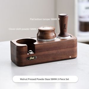BINCOO Coffee Tamper Set Press Powder Base Set Portafilter Distributor Set Spreader Press Powder Italian Coffee Machine Handle Base 51/58MM