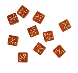 QAT 10pcs D6 12mm Plus/Minus Counter Dice for Tabletop Board Games & TCG
