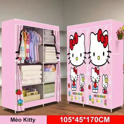 Tủ Quần Áo Khung Thép Chất Liệu Vải Cao Cấp Chắc Chắn Tủ Vải 3D Dễ Dàng Lắp Ráp Nhiều Họa Tiết Đẹp