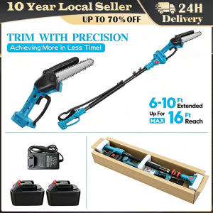 Electric Pole Saw Cordless Tree Pruner Rechargeable High Reach Chainsaw Lithium Battery Powered