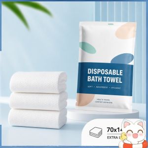 Disposable Bath Face Towel Natural Fiber Soft Thick Absorbent For Travel Camping Spa