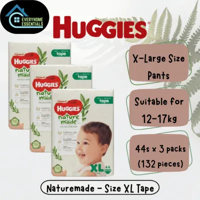 [CARTON SALES] HUGGIES Platinum Naturemade Tape Diapers (Size M/L/XL/XXL Available!)