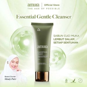 Facial Wash Amura Essential Gentle Cleanser - Sabun untuk Membersihkan dan Menyegarkan Kulit Wajah Sabun Wajah Glowing dan Putih Pencerah Kulit Kusam Sabun Penghilang Flek Hitam Sabun Penghilang Komedo dan Pori-Pori Sabun Penghilang Jerawat dan Bekasnya
