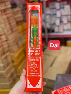 Bộ 3 cây nhang điện (hương điện) nhỏ - trung - lớn 220V trang trí lư hương thờ cúng