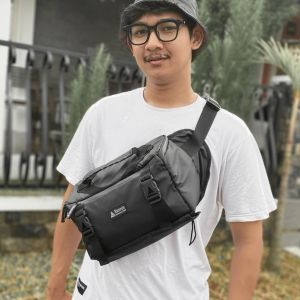 Tas Selempang Pria Waterproof Premium Multifungsi Kaneen X2X Hitam