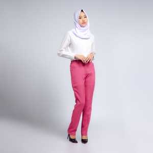 Celana wanita kantor modis kekinian casual modern reguler fit polyester premium stretch import