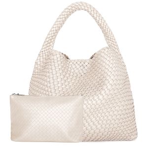 Woven Tote Bag for Women Large Woven Handbag Soft Leather Shoulder Bag Work Shopper Summer Beach Travel Tote Bag with Purse2026