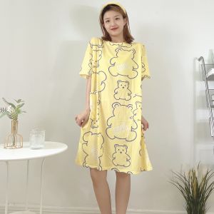 DMshoes 💞ชุดนอนกระโปรง พิมพ์ลายหมี🧸🍭 ชุดนอนลายการ์ตูน ใส่สบาย ดีไซน์เกาหลี🌈 ผ้านิ่ม สายช้อปชุดนอนห้ามพลาดเลยค่า💥