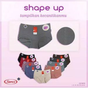 3Pcs Celana Dalam Wanita Sorex 9075 Shape Up Bahan Full Katun