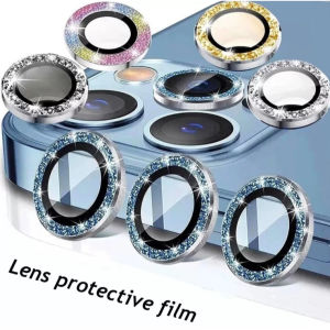GLITTER Color RING CAMERA iPhone 15 14 13Pro 13 Promax 11 11Pro 11Promax 12 12Pro 12Promax Protecth Lens Tempered Kaca Kamera Full Cover Coverage Anti Gores Lensa Colourful Temperd Glass Screen Pelindung Back Belakang Warna 1 SET PRO MAX PROMAX Plus +