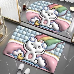 Bathroom carpet 3D three-dimensional floor mat door absorbent diatom mud mat quick-drying bathroom mat non-slip mat 40cm*60cm