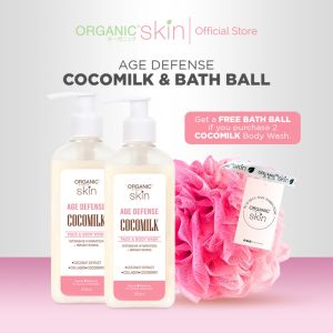 Organic Skin Japan Age Defense Coco Milk Face & Body Wash 250ml Bodywash with Collagen Set of 2