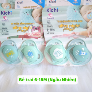 Ti giả Ultra Night ban đêm cho bé ty ngậm đêm phát sáng Kichilachi Ultra Night cho bé sơ sinh đến 18 tháng chống vẩu
