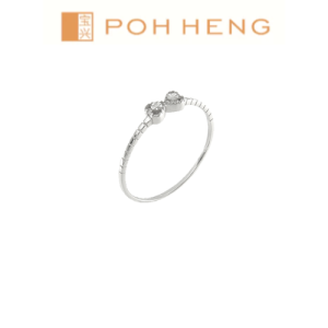 Poh Heng Jewellery 18K Ribbons Ring in White Gold