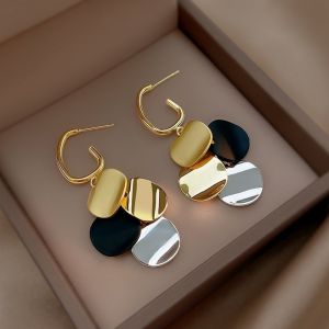 good 999 18K GOLD round tassel Instagram style personalized Earrings ES69199