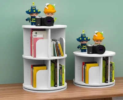 Kệ Để Sách Xoay 360 Nhiều Tầng Gỗ Nhựa PVC Cao Cấp như hình