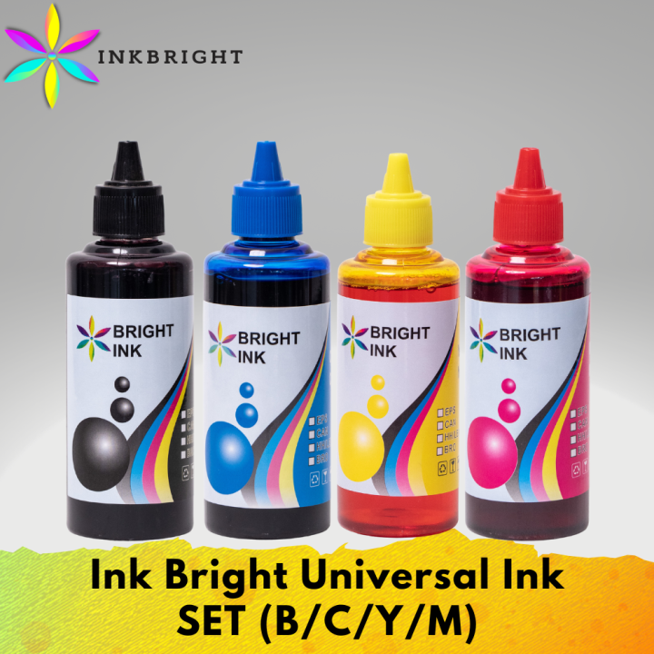 Inkbright Universal Ink Black Cyan Yellow Magenta Set For Epson Canon Hp Brother 003 664 9833