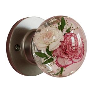 Clear Resin Door Knob Florals Crystals Designs Artistics Bedroom Hardware Decorative Nature Inspire Door Handle