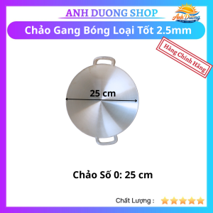 Chảo Gang Bóng Không Dính Tự Nhiên – Chảo Gang Đúc Dày Chiên Trứng Bánh Xèo Áp Chảo Siêu Ngon