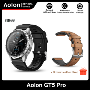 Aolon GT5 Pro jam tangan pintar Jam Running Pria Pace Compass Smart Watch 1.6 inch Full Screen Bluetooth Call 100+ Sport Mode Smartwatch Heart Rate Jenis bisnis 163” terbaru smartwatch