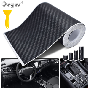 Ceyes 3D Carbon Fiber Sticker For Car Motorcycle Exterior Door Sill Anti-stepping Anti Scratch