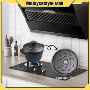 【MOJOYCE】 หม้อเหล็กหล่อสำหรับหุงข้าวและซุป ดีไซน์ลึก ทนทาน สีดำ เหมาะสำหรับครัวไทยและการทำอาหารในบ้าน