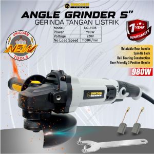 Angle Grinder 5 inch 125mm 980W Gerinda Tangan Listrik UNICORN TOOLS